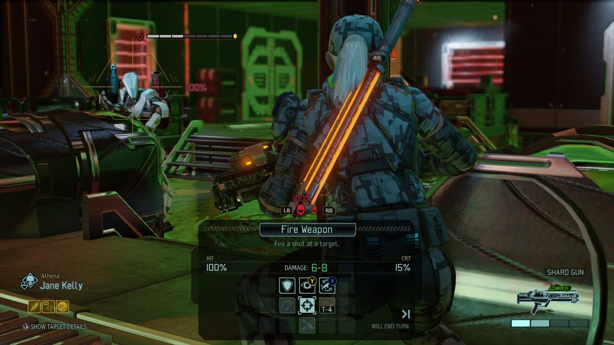 XCOM 2 (Xbox One) screenshot: My most elite operatives hardly have less than 100% chance of hitting the target
