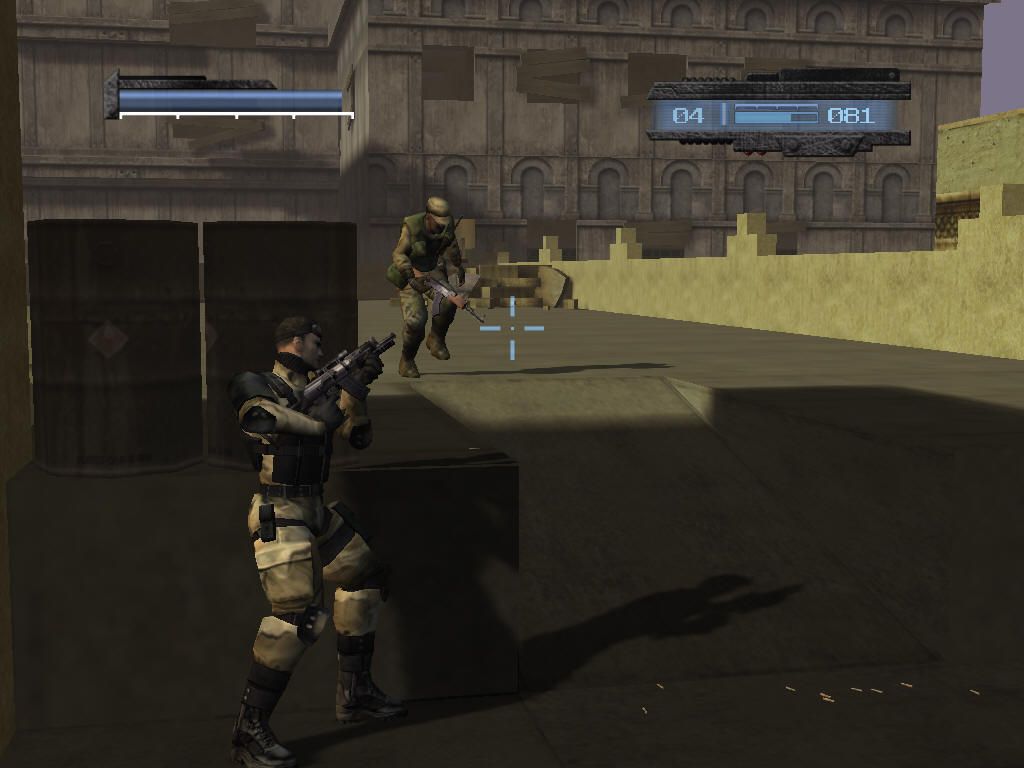 kill.switch (Windows) screenshot: This enemy soldier soldier is either really brave or really stupid ...