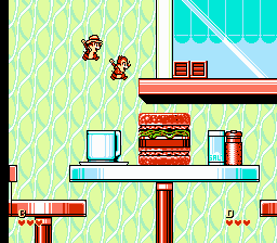 Disney's Chip 'N Dale: Rescue Rangers 2 (NES) screenshot: two-player mode