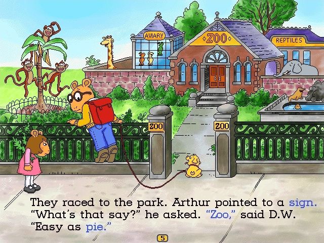Screenshot of Arthur's Reading Games (Windows, 1999) - MobyGames