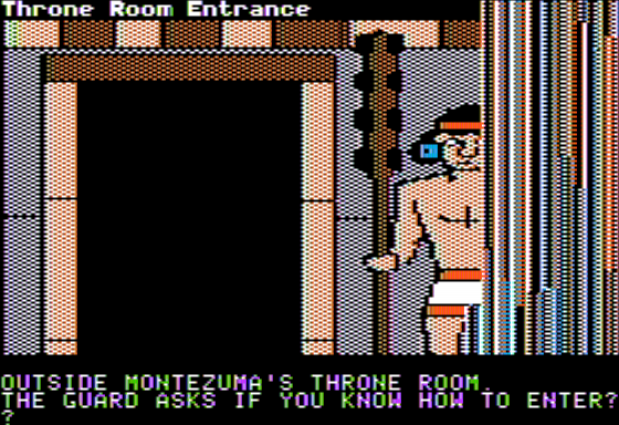 Kukulcan (Apple II) screenshot: Outside Lord Montezuma's Throneroom