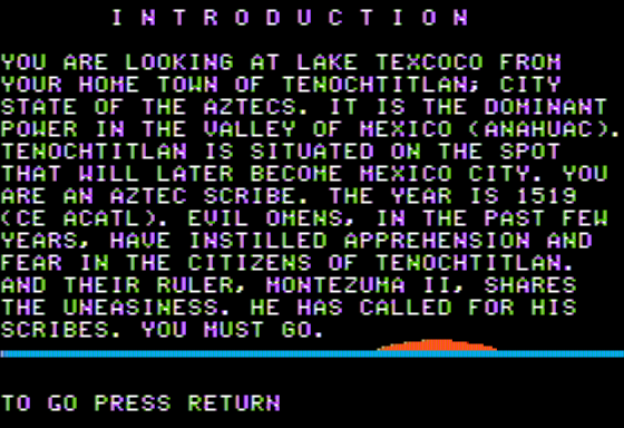 Kukulcan (Apple II) screenshot: Introduction