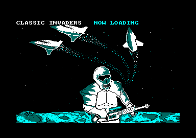 Classic Invaders (Amstrad CPC) screenshot: Title screen