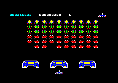 Cpc Invaders Screenshot of Classic Invaders (Amstrad CPC, 1986) - MobyGames