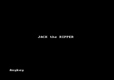 Jack the Ripper (Amstrad CPC) screenshot: Title screen.