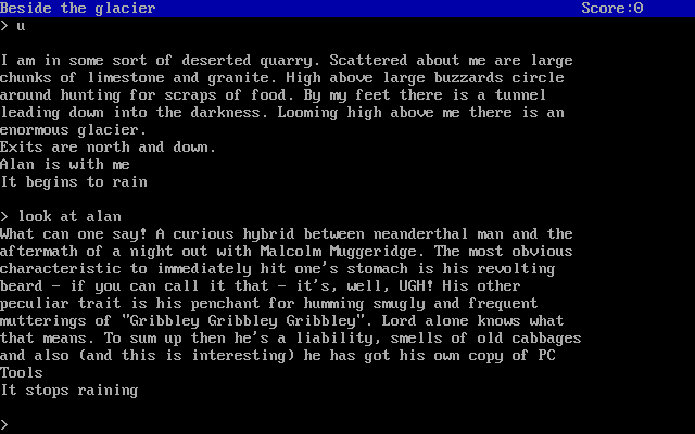 Jacaranda Jim (DOS) screenshot: Your constant companion