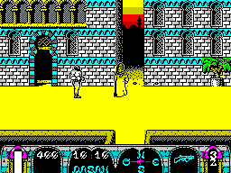 Tuareg (ZX Spectrum) screenshot: The Tuareg always fires to the side, no matter which way he is facing