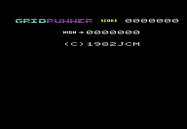 Gridrunner (VIC-20) screenshot: Title screen