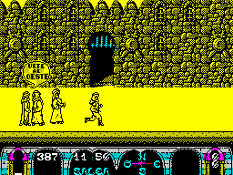 Tuareg (ZX Spectrum) screenshot: Some in-game characters have messages