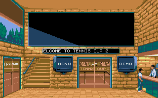 Tennis Cup 2 (DOS) screenshot: Main menu.