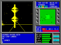 Tau Ceti: The Lost Star Colony (ZX Spectrum) screenshot: Towers can also be destroyed ...
