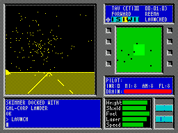 Tau Ceti: The Lost Star Colony (ZX Spectrum) screenshot: ... though the results are pretty similar