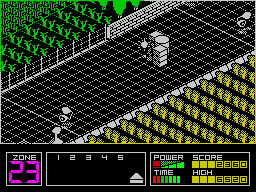 Highway Encounter (ZX Spectrum) screenshot: Game over. From here the game returns to the title screen. Not sure if there's a high score screen - if there is then I just didn't score enough to register
