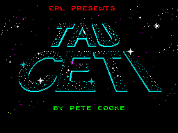 Tau Ceti: The Lost Star Colony (ZX Spectrum) screenshot: The game's title screen