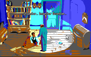 Cruise for a Corpse (DOS) screenshot: Regaining our conscience (Tandy)