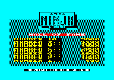 Ninja Master (Amstrad CPC) screenshot: The Hall of Fame