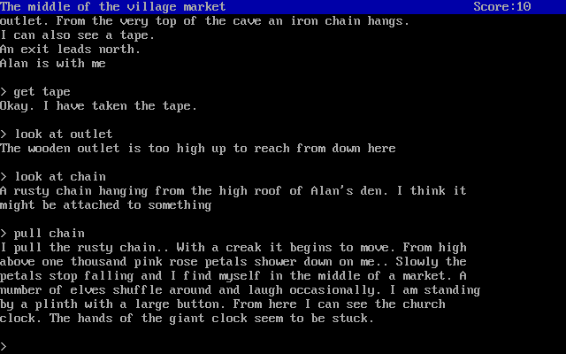 Jacaranda Jim (DOS) screenshot: A surreal transition