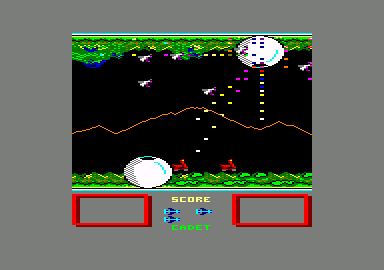 Challenge of the Gobots (Amstrad CPC) screenshot: I was hit or hit something and exploded.