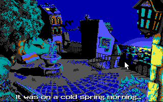 Cruise for a Corpse (DOS) screenshot: Intro (Tandy)