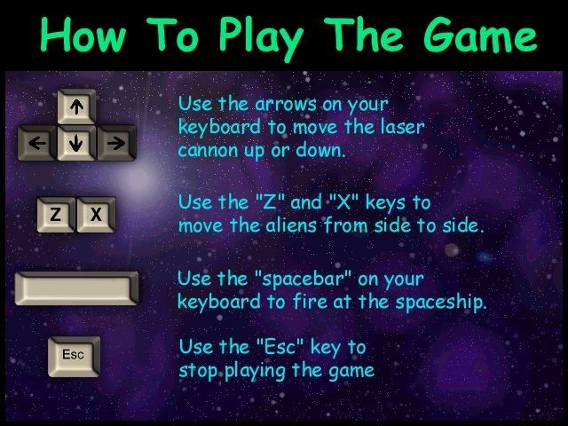 Junkyard Adventures in Space (Windows) screenshot: The Alien Game's instructions