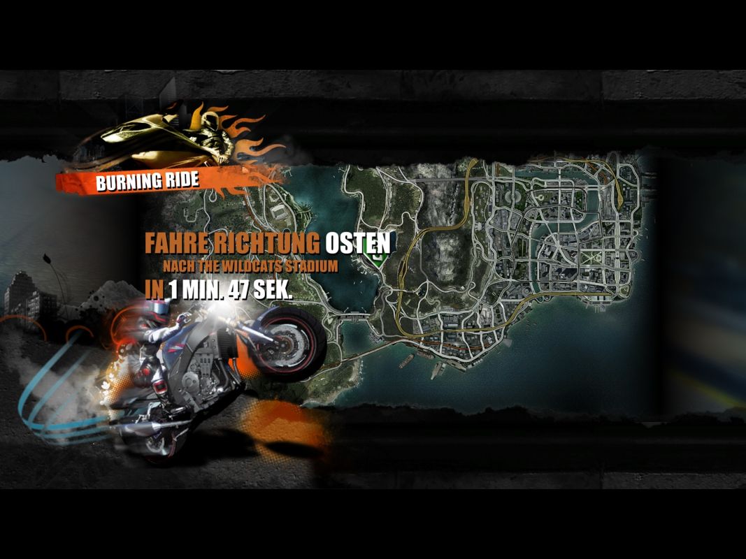 Burnout: Paradise - The Ultimate Box (Windows) screenshot: These screens explain what's up and where you need to drive.
