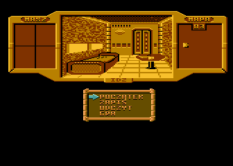 A.D. 2044: Seksmisja (Atari 8-bit) screenshot: Our holding cell