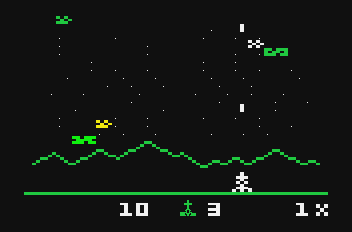 Astrosmash (Mattel Aquarius) screenshot: Gameplay
