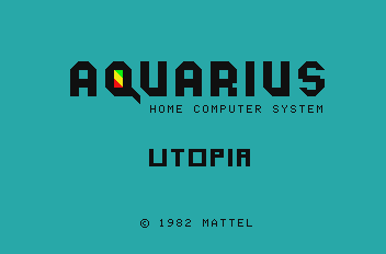 Utopia (Mattel Aquarius) screenshot: Title screen