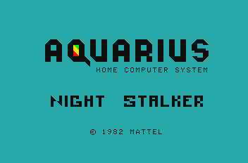 Night Stalker (Mattel Aquarius) screenshot: Title screen