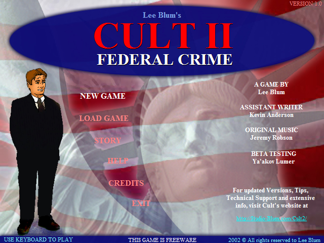 Cult II: Federal Crime (Windows) screenshot: Title screen