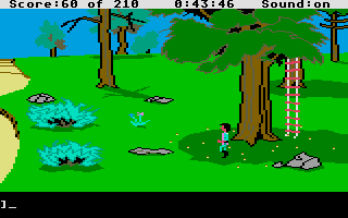 King's Quest III: To Heir is Human (Atari ST) screenshot: There's a rope ladder on that tree.