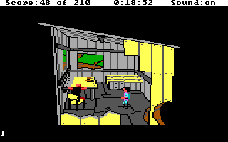 King's Quest III: To Heir is Human (DOS) screenshot: In the bandit's hideout. (EGA/Tandy)