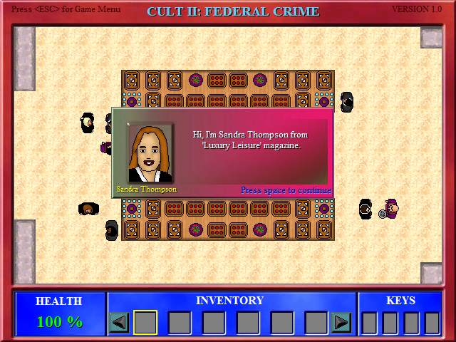 Cult II: Federal Crime (Windows) screenshot: At the buffet