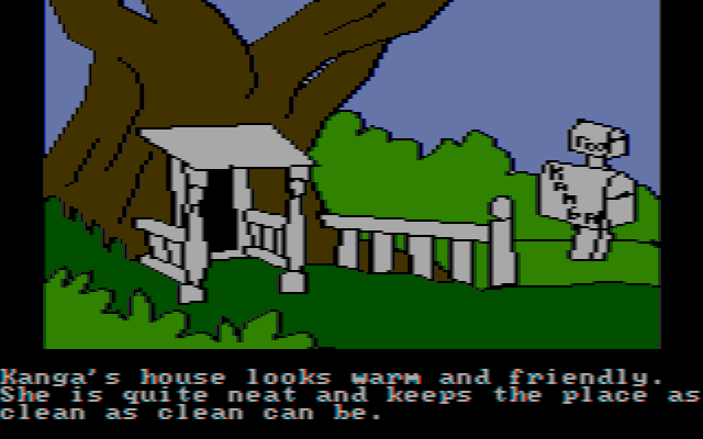 Winnie the Pooh in the Hundred Acre Wood (DOS) screenshot: Kanga's Home.
