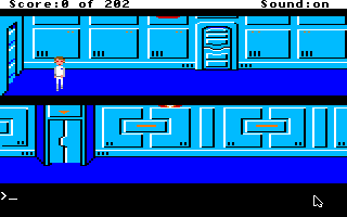 Space Quest: Chapter I - The Sarien Encounter (Apple IIgs) screenshot: Start of the game.