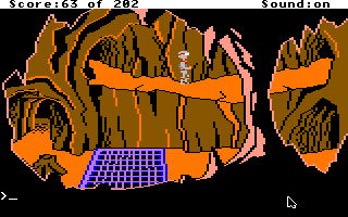 Space Quest: Chapter I - The Sarien Encounter (Apple IIgs) screenshot: More of the underground cave.