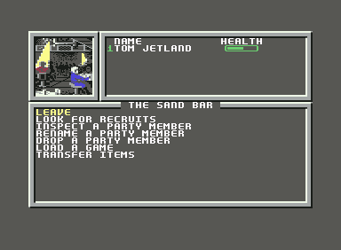 Mars Saga (Commodore 64) screenshot: in the bar