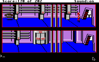 Space Quest: Chapter I - The Sarien Encounter (Apple IIgs) screenshot: Halls of the Deltaur.