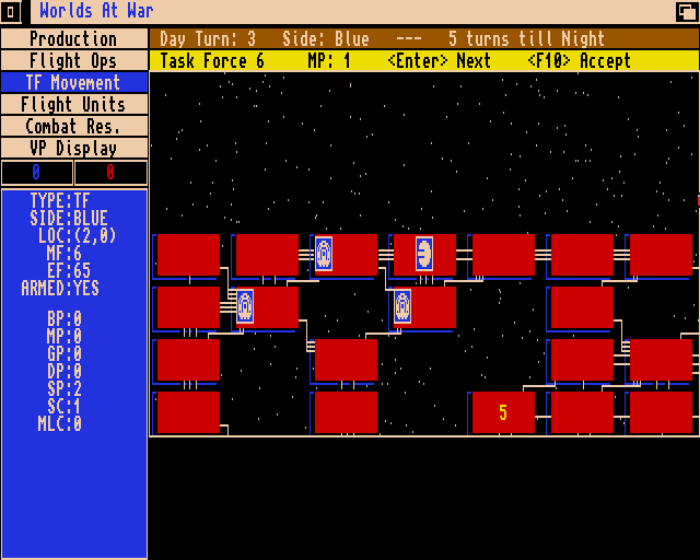 Worlds at War: Conflict in the Cosmos (Amiga) screenshot: Task forces beginning exploration