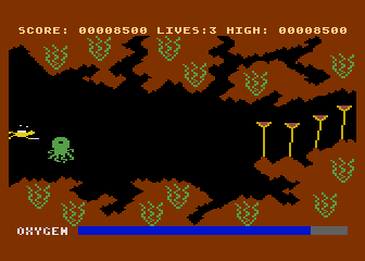 Neptune's Daughters (Atari 8-bit) screenshot: I shot the jellyfish.