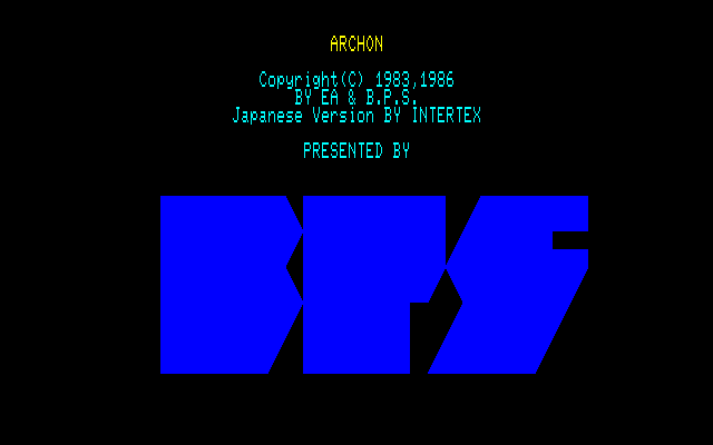 Archon: The Light and the Dark (PC-88) screenshot: Title screen A