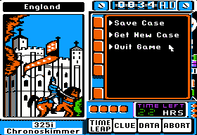 Where in Time Is Carmen Sandiego? (Apple II) screenshot: Game options.