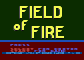 Field of Fire (Atari 8-bit) screenshot: Title screen