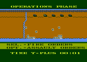 Field of Fire (Atari 8-bit) screenshot: Beach landing