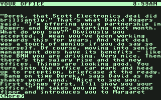 Corruption (Commodore 64) screenshot: Introductory text