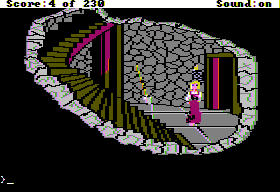 King's Quest IV: The Perils of Rosella (Apple II) screenshot: A secret passage!