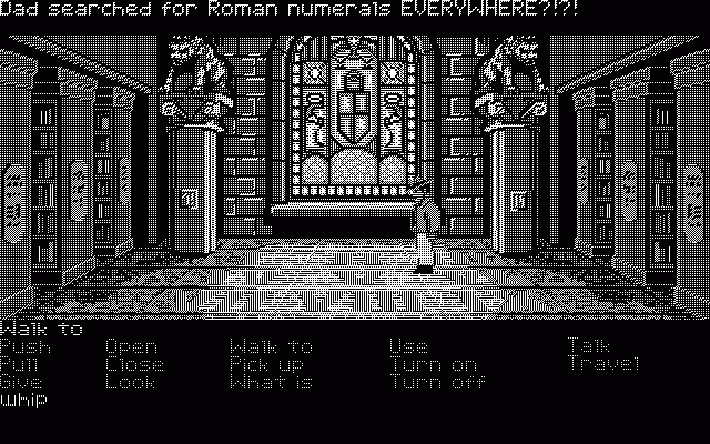 Indiana Jones and the Last Crusade: The Graphic Adventure (Atari ST) screenshot: Exploring the library (high resolution)