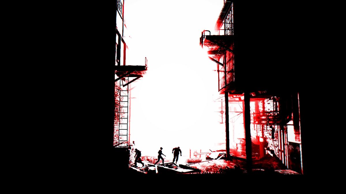 Deadlight: Director's Cut (PlayStation 4) screenshot: Dying fades the screen red and lets you continue from the last saved checkpoint