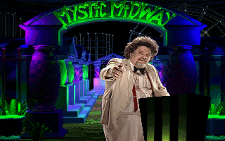 Mystic Midway: Rest in Pieces (DOS) screenshot: Dr. Dearth welcomes you to Mystic Midway