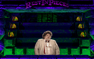 Mystic Midway: Rest in Pieces (DOS) screenshot: Dr. Dearth shows up to evaluate your performance